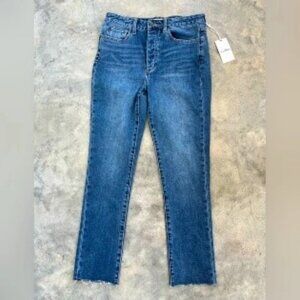 ✨2X HP✨NWT Sam Edelman Stiletto High Rise Straight Raw Edge Hem Jeans - Size 4